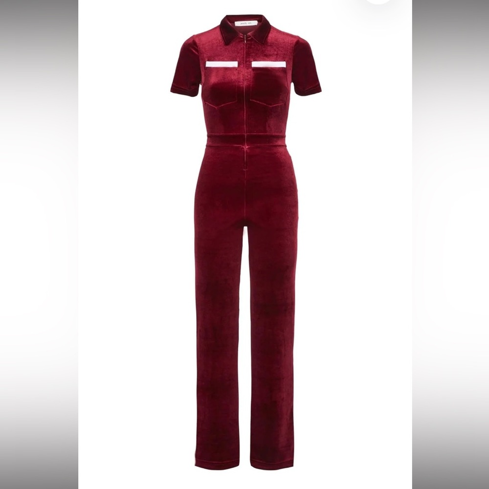 Peachy Den The Kernel Velvet Jumpsuit - Claret